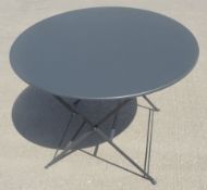 1 x Large Rive Droite Ø90cm Folding Metal Outdoor Dining Table, Powder Coated in a Carbon Grey