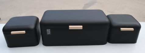 3 x Garden Tins In Black - Ref: GTC778/GTRC20 - CL1017 - Location: Altrincham WA14Condition Report: