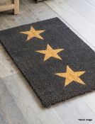1 x 3 Stars Doormat - Large - Charcoal - Ref: GTC574/RC - CL1017 - Location: Altrincham