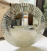 1 x Large Round Decorative Wall Mirror, 120cm Diameter - CL1028 - NO VAT ON THE HAMMER - Location: