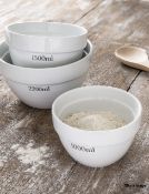 1 x Set Of 3 Mixing Bowls - Porcelain - Ref: GTC639/GTCC14 - CL1017 - Location: Altrincham