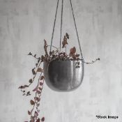 3 x Large Farringdon Hanging Planter Pots - Antique Pewter - Ref: GTC590/RC - CL1017 - Location: