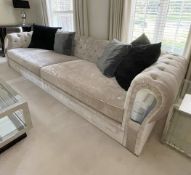 1 x Luxurious Bespoke 3.4-Metre Velvet Upholstered Chesterfield Sofa - CL1028 - NO VAT ON THE HAMMER