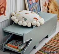 1 x BLOOMINGVILLE-MINI 'Arnie' Crocodile Bench in Pale Green - Original Price £129.00