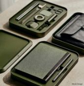 1 x NOOE 'Bento Jot' Designer 3-Level Filed Organizer Tin in Metallic Green - Original Price £149.00