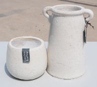 1 x Large Ravello Vase + 1 X Small Pot - Ref: GTC604/RC - CL1017 - Location: Altrincham