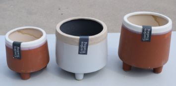 3 x Assorted Plant Pots - Ref: GTC597/RC - CL1017 - Location: Altrincham WA14Condition Report: