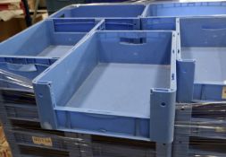10 x Plastic Front Loading Storage Crates / Picking Bins - Heavy Duty Stackable Boxes