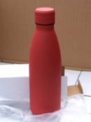 36 x Miama Stainless Steel Vacuum Drinking Flasks with Leak Proof Screw Fit Lids - Colour: Red