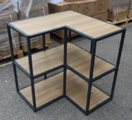 1 x Corner Shelf Unit Featuring an Oak Finish - Dimensions: H78 x W71 x D73 cms5 1 Only