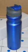 36 x Santana Aluminium Water Bottles with Drinking Screwcap Lids - Colour: Blue / Grey - New Boxed