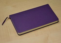 50 x Ice London Slim Faux Leather Notebooks In Bright Purple - Dimensions: 17.7 x 10cm - Brand New