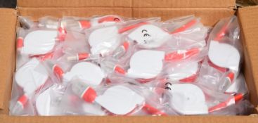500 x 3in1 Type C / Apple Iphone / Mini USB Multi Charge Reel Cables - Colour: Red - New Boxed Stock