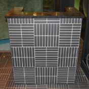 1 x Waiter Station Featuring a Bespoke Tiled Finish, Granite Top with Space for Epos and Storage