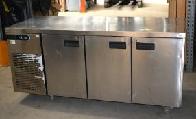 1 x Foster Xtra 3 Door Countertop Refrigerator - Model XR3H - Dimensions: H86 x W176 x D70 cms