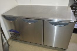 1 x Williams Two Door Prep Counter Fridge - Model: HCC2-400U - Dimensions: H86 x W150 x D78 cms