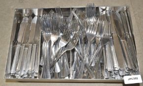Large Collection of Stainless Steel Cutlery with Organiser - Includes 136 x Knives and 136 x Forks