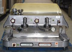 1 x Elektra V1C Barlume 2 Group Espresso Commercial Coffee Machine - Chrome and Cream Finish - 230v