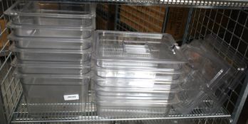 11 x Cambro Polycarbonate 32.5 x 26.5cm Clear Gastronorms with 6 x Lids - Includes Two Depths