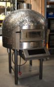 1 x Morello Forni Rotary Pizza Oven - Steel Mosaic Dome - Model FRV100 - Cooks 90 x Pizzas Per Hour!