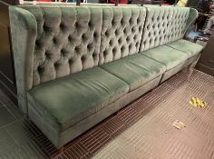 1 x Chesterfield Style Banquette Seating Sofa - Studded Wing Back Restaurant Seating Upholstered