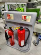 1 x Fire Extinguisher Station and 2 x Extinguishers