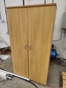 1 x Beech Two Door Tall Office Storage Cabinet