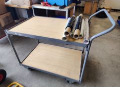 1 x Manutan Work Trolley with Two Shelves, Handlebar and Castors