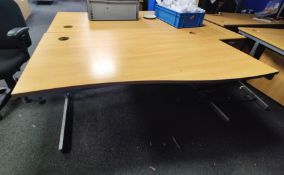 1 x Wave Office Desk with Drawer Pedestal 160cm