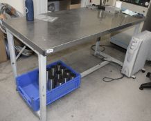 1 x Heavy Duty Stainless Steel Workbench - Dimensions: H85 x W150 x D70 cm