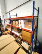 1 x Heavy Duty Warehouse Shelving - Includes 3 x Uprights, 16 x Crossbeams and Wooden Shelves
