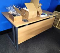 1 x Rectangular Office Desk with Privacy Panel