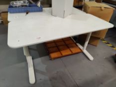 2 x White Office Desk with Swivel Chairs