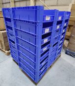 40 x Plastic Storage Crates - Heavy Duty Stackable Boxes - Colour: Dark Blue