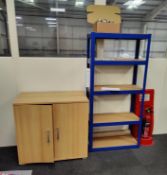 1 x Assorted Collection of Office Furniture Including Cabinet, Pedestal and Metal Shelf Unit