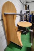 1 x Office Desk and Meeting Table - Oak Finish