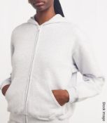 1 x SKIMS Cotton Fleece Classic Zip Up Hoodie in Grey - Size: M / UK 12-14 - Original Price £84.00