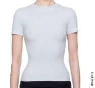 1 x SKIMS Slim-fit Stretch Cotton Jersey T-Shirt in Zen Blue - Size: XXS / UK 0 - RRP £52.00 -