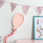 1 x LITTLE LIGHTS Children's Balloon Wall Light Lamp In Light Pink, 60cm x 20cm - RRP £129.00