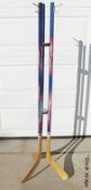 1 x RARE Bud Ice Budweiser NHL Hockey Sticks & Pucks Coat / Hat Rack Beer Promotional Prop