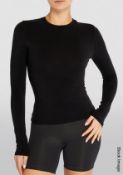 1 x SKIMS Cotton Jersey Long Sleeve T-Shirt in Soot Black - Size: S/UK 8-10 - Original Price £56.00