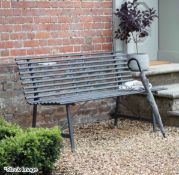 1 x Richmond Steel Outdoor Bench, Powder Coated in Carbon Grey - Original RRP £250.00 - Ref:
