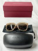 1 x Pair of SALVATORE FERRAGAMO Women's Square Sunglasses in Brown - Ref: LB641 - CL1020 - NO VAT ON