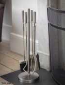 1 x Ebrington Fireside Tool Set - Silver Finish - Boxed - RRP £65.00 - Ref: GTC510/GTCC12 - CL1017 -