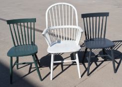 3 x Assorted Chairs - 1 Grey, 1 Green, 1 White - Ref: GTC250/GTC2P9 - CL1017 - Location: