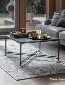 1 x Large Oxford Coffee Table - Black Marble With Steel Legs - RRP £304.00 - Ref: GTC142/GTCP8 -