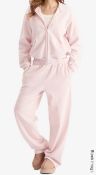 1 x Pair of SKIMS Cotton Fleece Straight Leg Pants in Barely Pink - Size XXS / UK - Original
