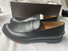 1 x Pair of Genuine GUCCI Men's Italian Designer Leather Loafer Shoes in Black - Size 7 - Ref: LB616