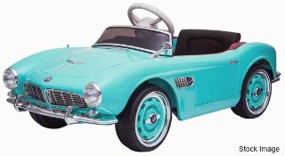 1 x RIDE-ON-CARS 'Classic Bmw 507' Children's Premium Ride-On Car, 12V Aqua - Original Price £249.95