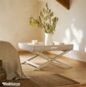 1 x Wittering Square Rattan Coffee Tray Table with Stand, 90cm - Original RRP £450.00 - Ref:
